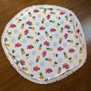 Tropical Print Round Towel